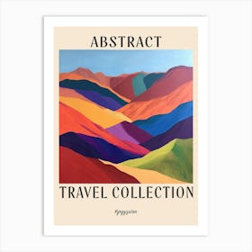 Abstract Travel Collection Poster Kyrgyzstan 4 Art Print