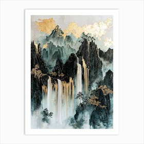 Rockies Gilded Timeless Abstract Art Print