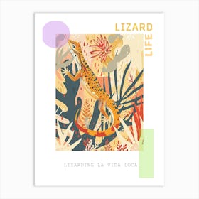 Modern Colourful Lizard Abstract Illustration 1 Poster Art Print