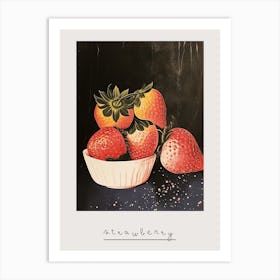 Art Deco Strawberry Still Life Poster Art Print