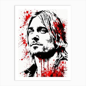 Kurt Cobain Portrait Ink Painting (17) Art Print