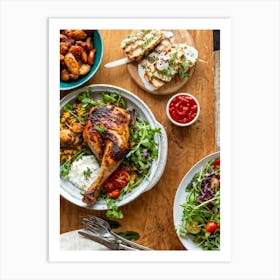 Crisp Were Dinner Focused Banner Featuring The Epicures Heavenly Harvest Spread An Overhead Shot (2) Art Print