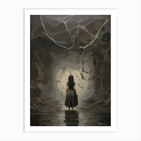 Girl In A Tunnel Art Print