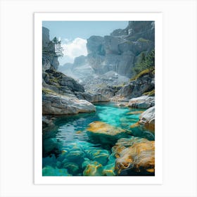 Blue Lake In The Mountains 2 Art Print