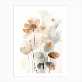 Abstract watercolour Flowers Art Print