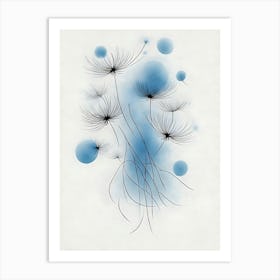 Floating Away: A Tapestry of Dandelion Seeds Art Print