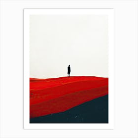 Man In The Desert, Minimalism Art Print