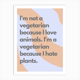 Vegetarian Wavy Kitchen Typography Art Print