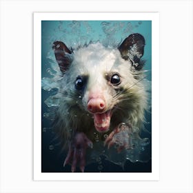 Liquid Otherworldly Playful Possum 1 Art Print