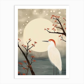 Bird Illustration Egret 2 Art Print