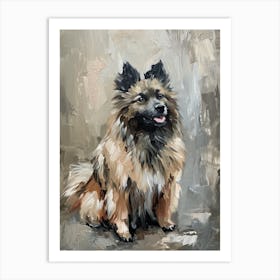 Keeshond Acrylic Painting 5 Art Print