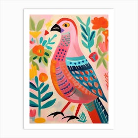 Pink Scandi Baldpate 3 Art Print