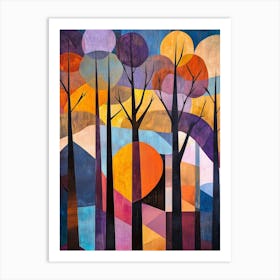 Trees At Sunset Art Print