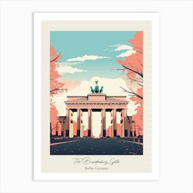 The Brandenburg Gate   Berlin, Germany   Cute Botanical Illustration Travel 2 Poster Art Print