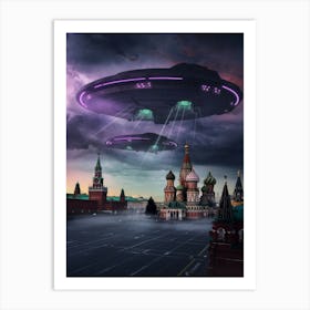 Ufos In Moscow 1 Art Print