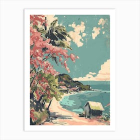 Okinawa Japan 3 Retro Illustration Art Print