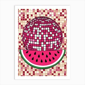 Watermelon And Disco Ball Vector Art Print