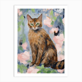 A Somali Cat Painting, Impressionist Painting 2 Art Print