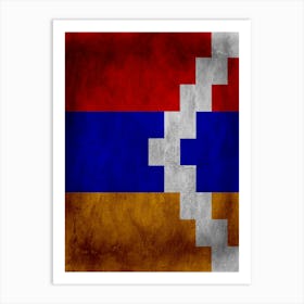 Nagorno Karabakh Republic Flag Texture Art Print