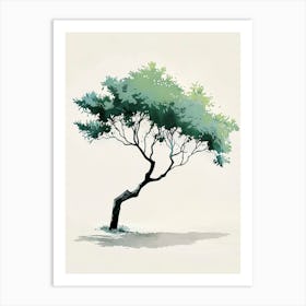 Ash Tree Pixel Illustration 3 Art Print