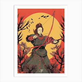 Samurai Illustration 3 Art Print