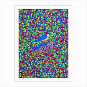 Eurasian Sparrowhawk Yayoi Kusama Style Illustration Bird Art Print