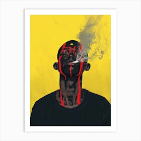 Man Smokes A Cigarette Art Print