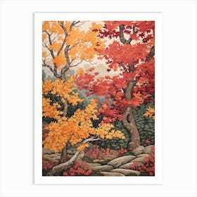 Bigtooth Aspen 1 Vintage Autumn Tree Print  Art Print