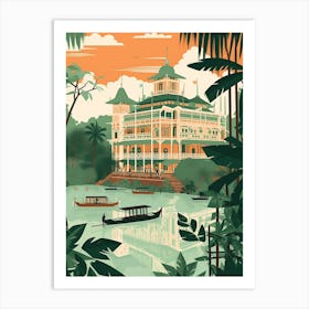 Rangoon Myanmar Travel Illustration 2 Art Print