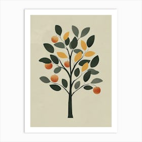 Apple Tree Minimal Japandi Illustration 4 Art Print