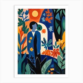 Woman In The Garden 1 Art Print