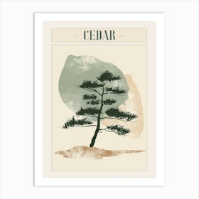 Cedar Tree Minimal Japandi Illustration 3 Poster Art Print