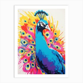 Andy Warhol Style Bird Peacock 2 Art Print