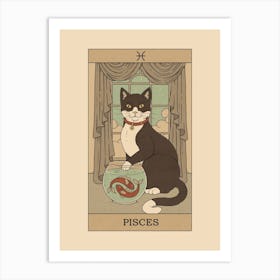 Pisces Cat Art Print