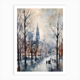 Winter City Park Painting Westerpark Amsterdam Netherlands 2 Art Print