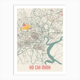 Ho Chi Minh Map Poster Art Print