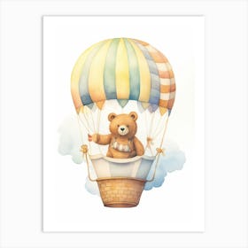 Baby Bear 1 In A Hot Air Balloon Art Print