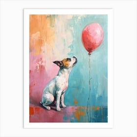 Cute Dog 1 With Balloon Art Print