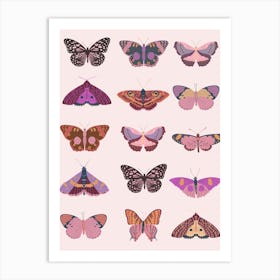 Pink Butterflies Art Print