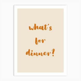 What S For Dinner Orange Art Print