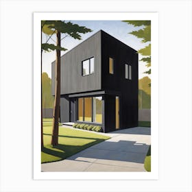 Minimalist Modern House Illustration (43) Art Print