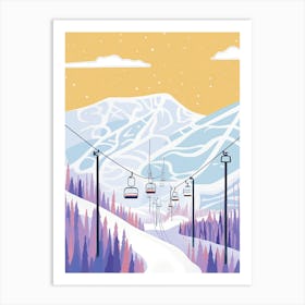 Steamboat Ski Resort   Colorado, Usa, Ski Resort Pastel Colours Illustration 1 Art Print