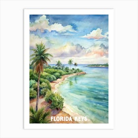 Florida Keys Watercolor Painting Art Print