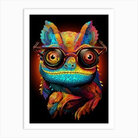 Chameleon in glasses mandala Art Art Print