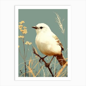 Bird On Grass Art Print