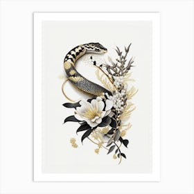 Bull Snake Gold And Black Art Print