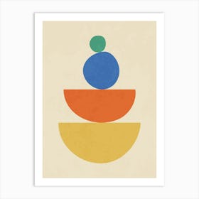 al Geometric Abstract Shapes in Retro Style Art Print