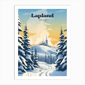 Lapland Finland Winter Modern Travel Art Art Print