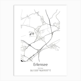 Erlensee,Germany Minimalist Map Art Print