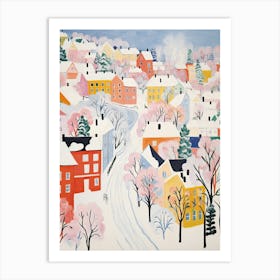 Winter Snow Oslo   Norway Snow Illustration Art Print